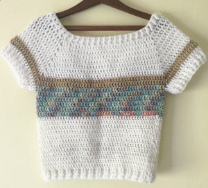 crochet short sleeve top for womens