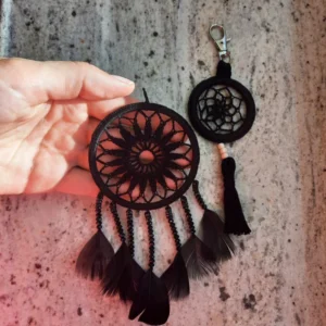 crochet black keychain